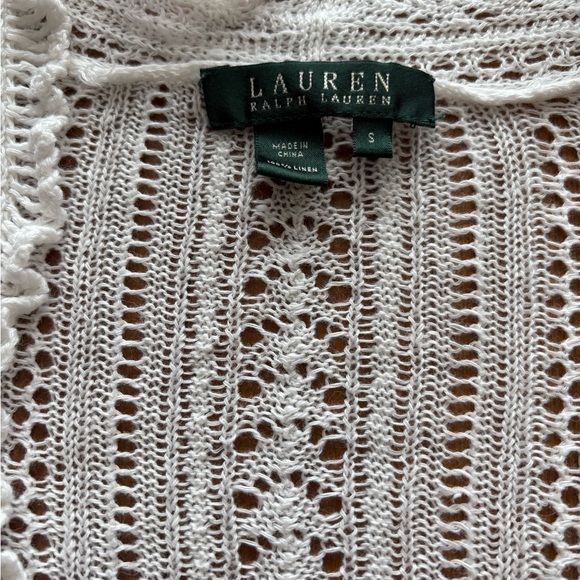 Vintage Lauren Ralph Lauren White Open-Front Cardigan - Picture 2 of 7